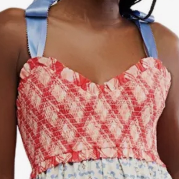 FREE PEOPLE Bluebell Mixed Print Cotton Maxi Dress - Picture 9 of 17